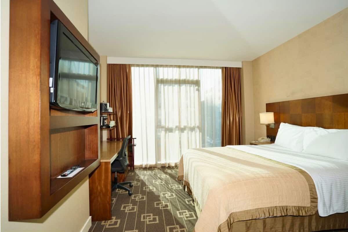 Premium bedding, down duvets, in-room safe, desk