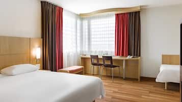 Standard Room, Multiple Beds | In-room safe, desk, soundproofing, free cots/infant beds