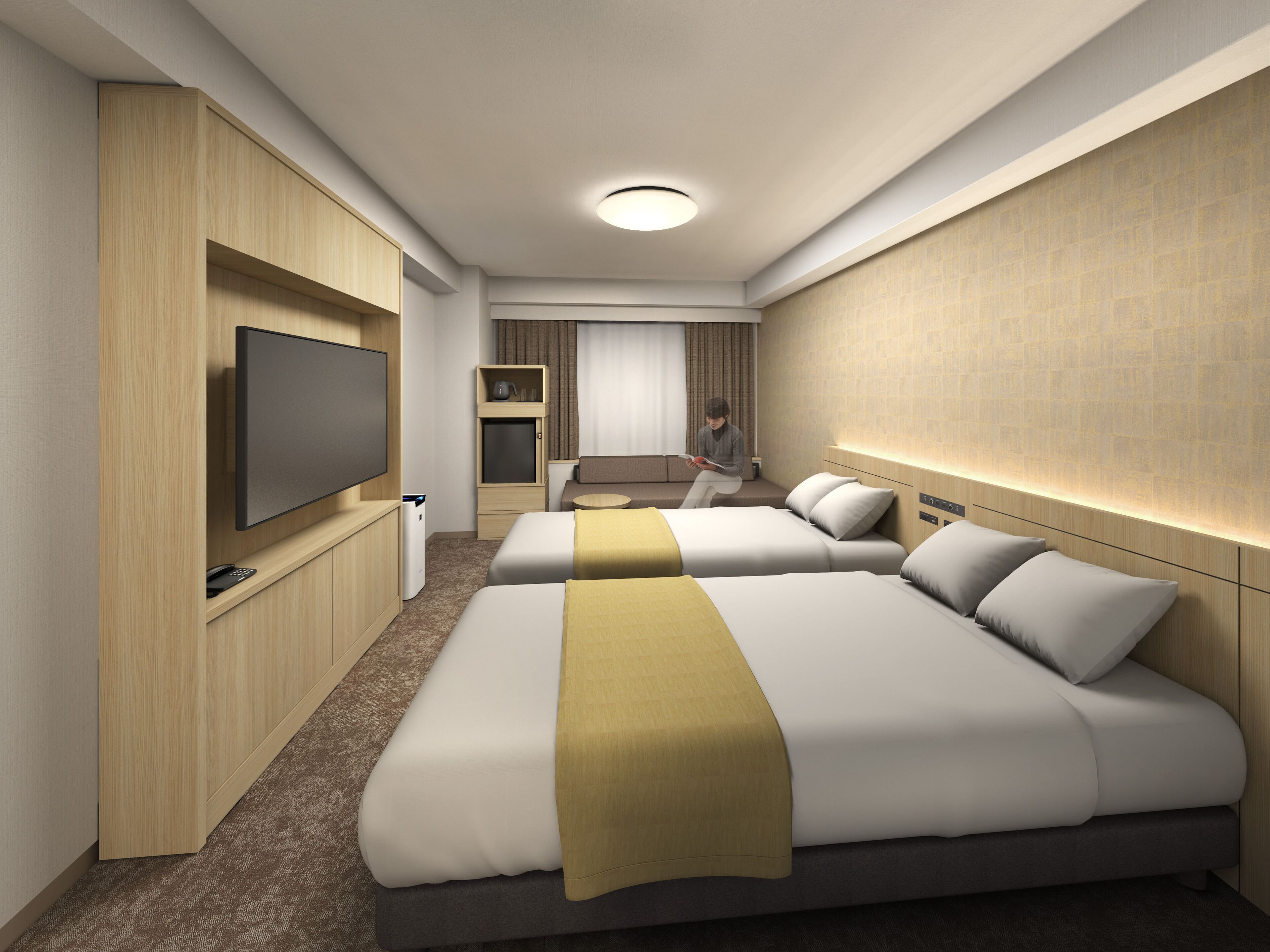 ห้องทวิน, ปลอดบุหรี่ (2 Connected Single Beds) | เตารีด/โต๊ะรีดผ้า, Wi-Fi ฟรี, ผ้าปูที่นอน