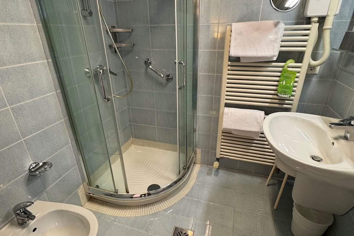 shower, free toiletries, hair dryer, bidet