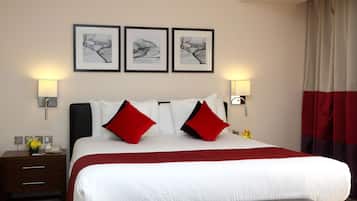 Ropa de cama de alta calidad y minibar