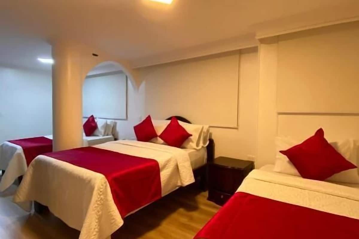 quadruple room, multiple beds | 1 bedroom, down duvets, free wifi, bed sheets