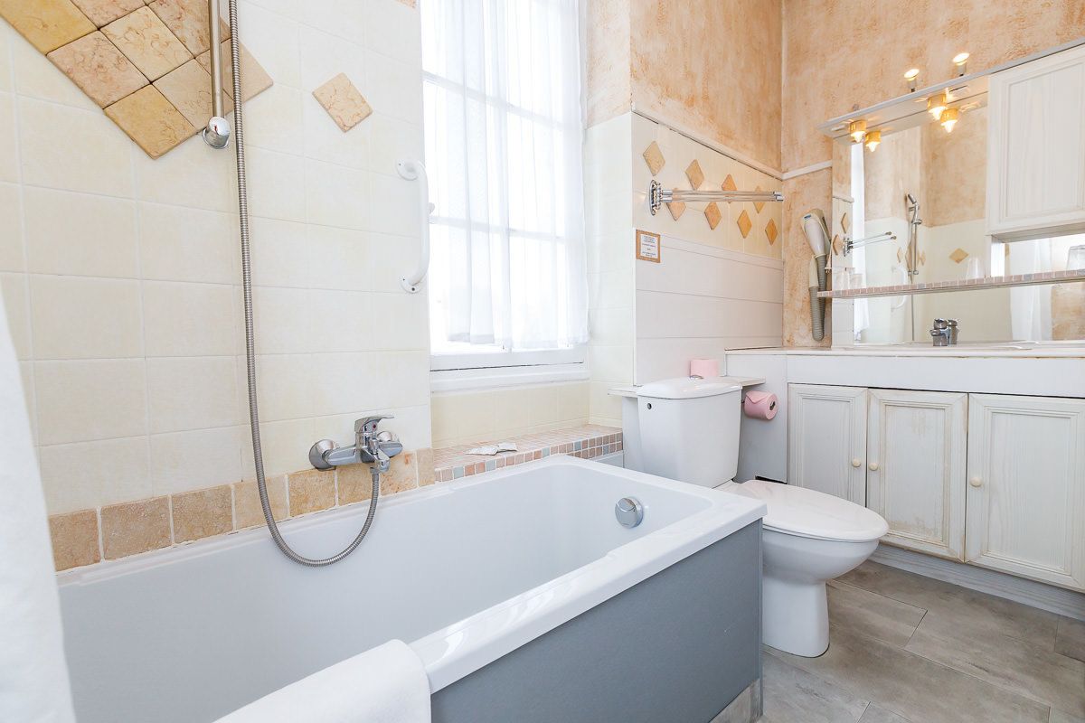 free toiletries, hair dryer, towels