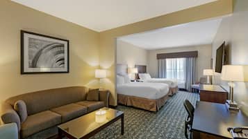 Egyptian cotton sheets, premium bedding, pillow-top beds, desk