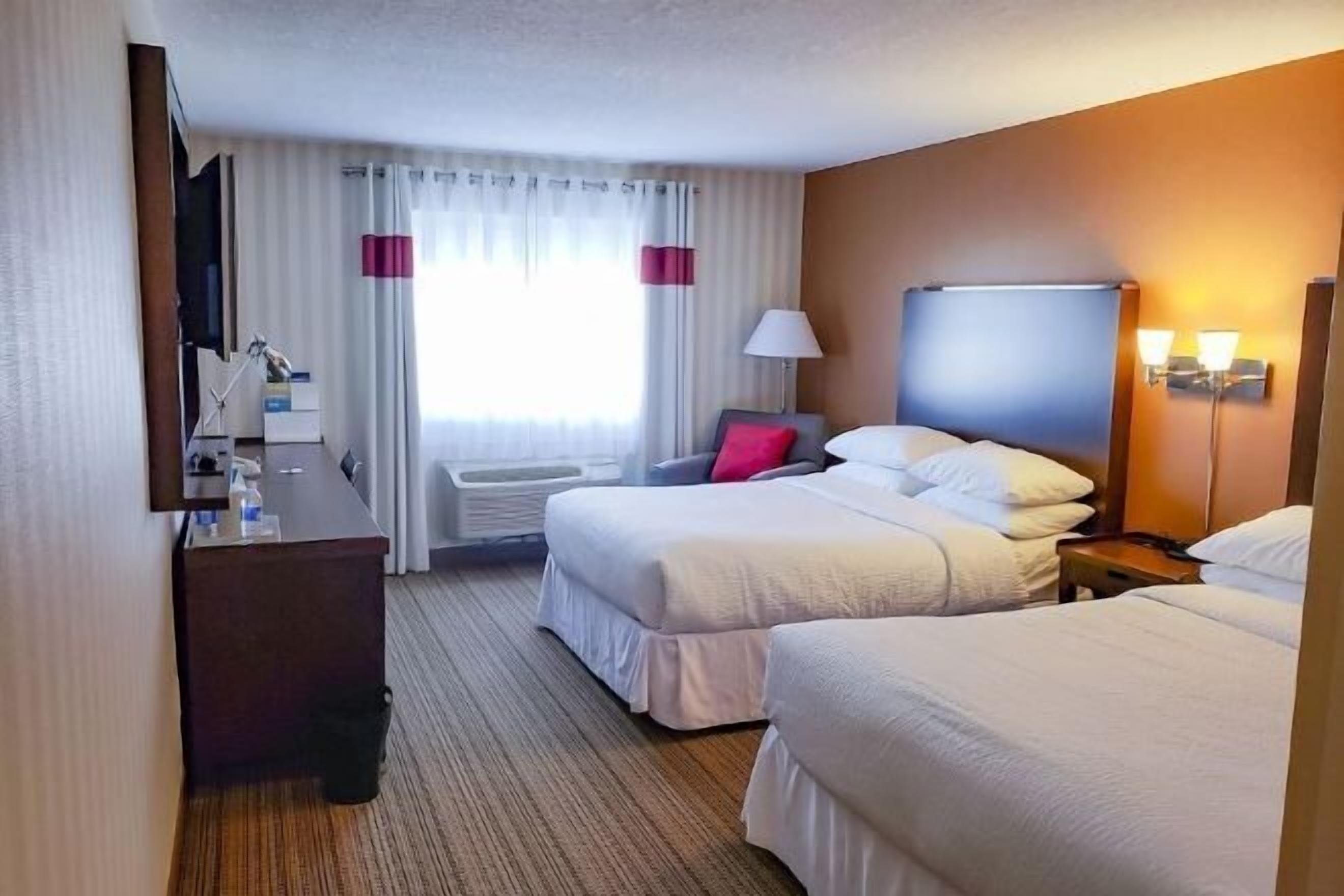 Premium bedding, pillowtop beds, desk, iron/ironing board