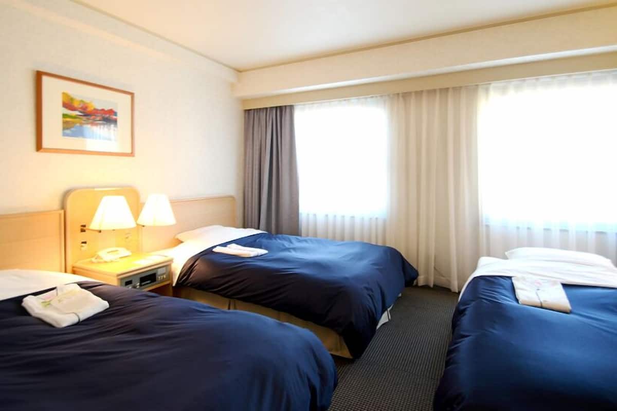 Desk, blackout curtains, free WiFi, bed sheets
