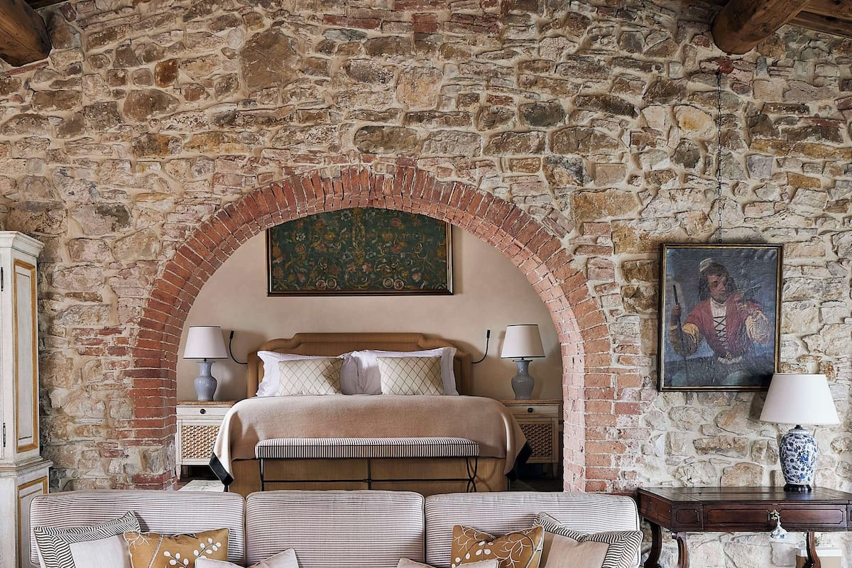 Suite (Castello di Casole) | Frette Italian sheets, premium bedding, down comforters, minibar