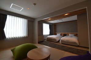 Traditionele kamer, niet-roken (Japanese-Western, 2 Single Beds) | Luxe beddengoed, donsdekens, verduisterende gordijnen, gratis wifi