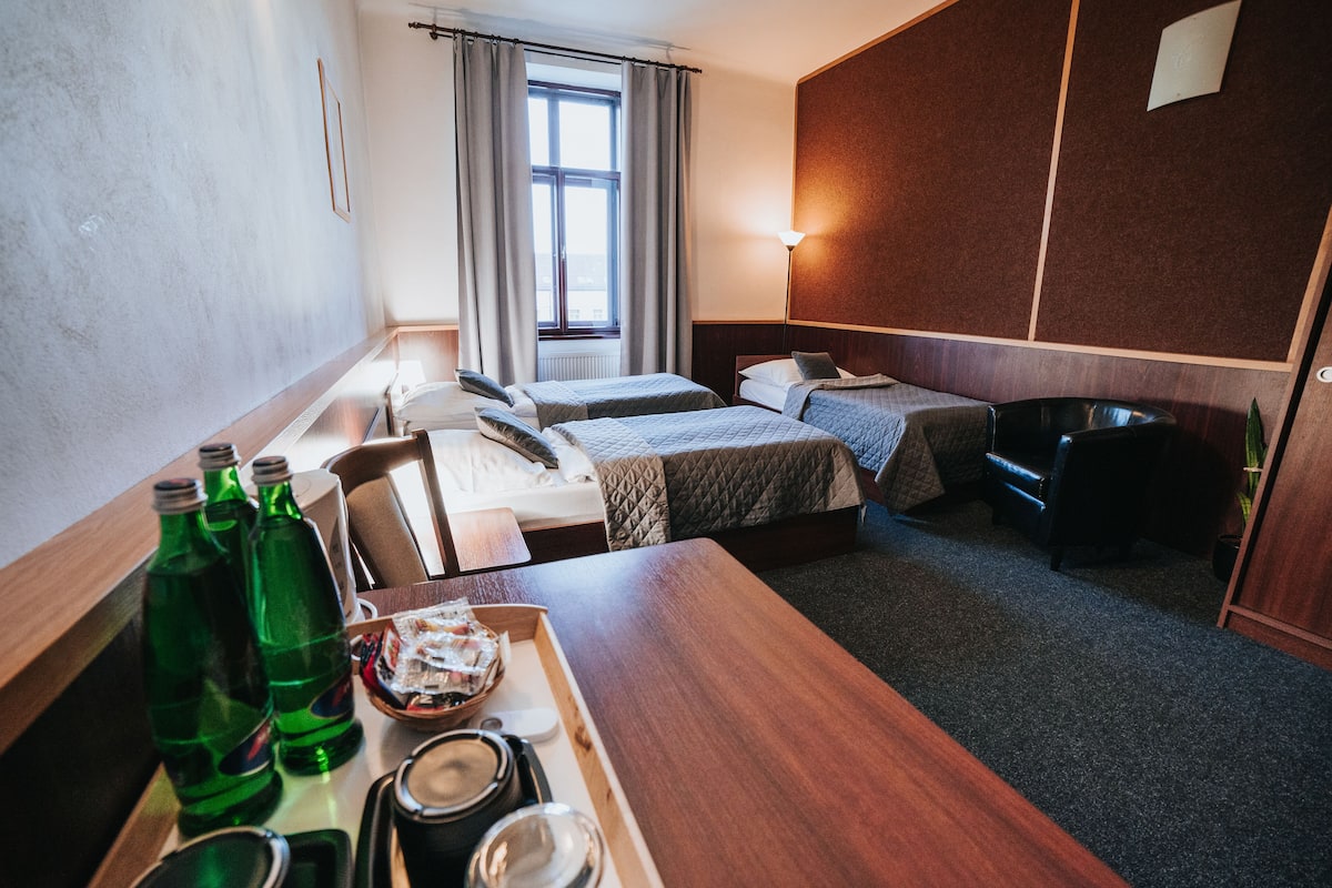 economy triple room | bathroom | free toiletries, hair dryer, bidet, towels