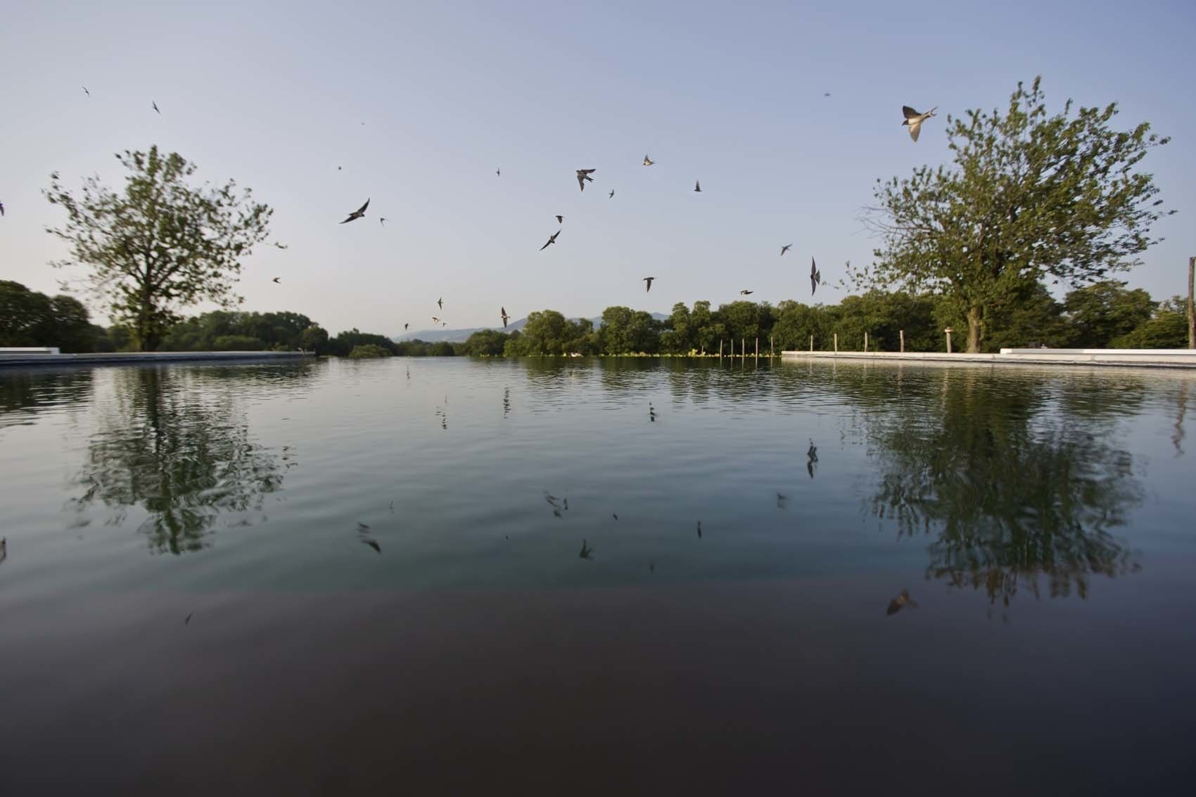 indoor pool, seasonal outdoor pool, pool loungers