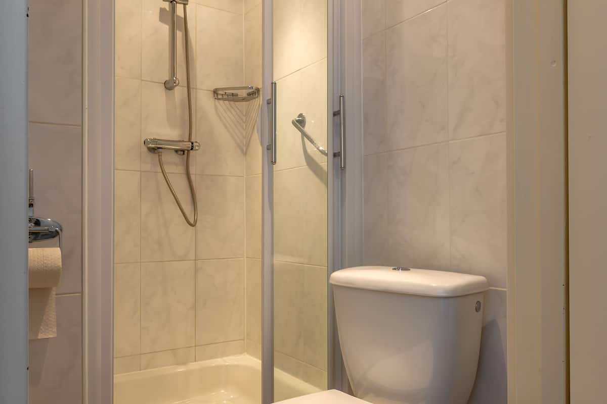 free toiletries, hair dryer, towels