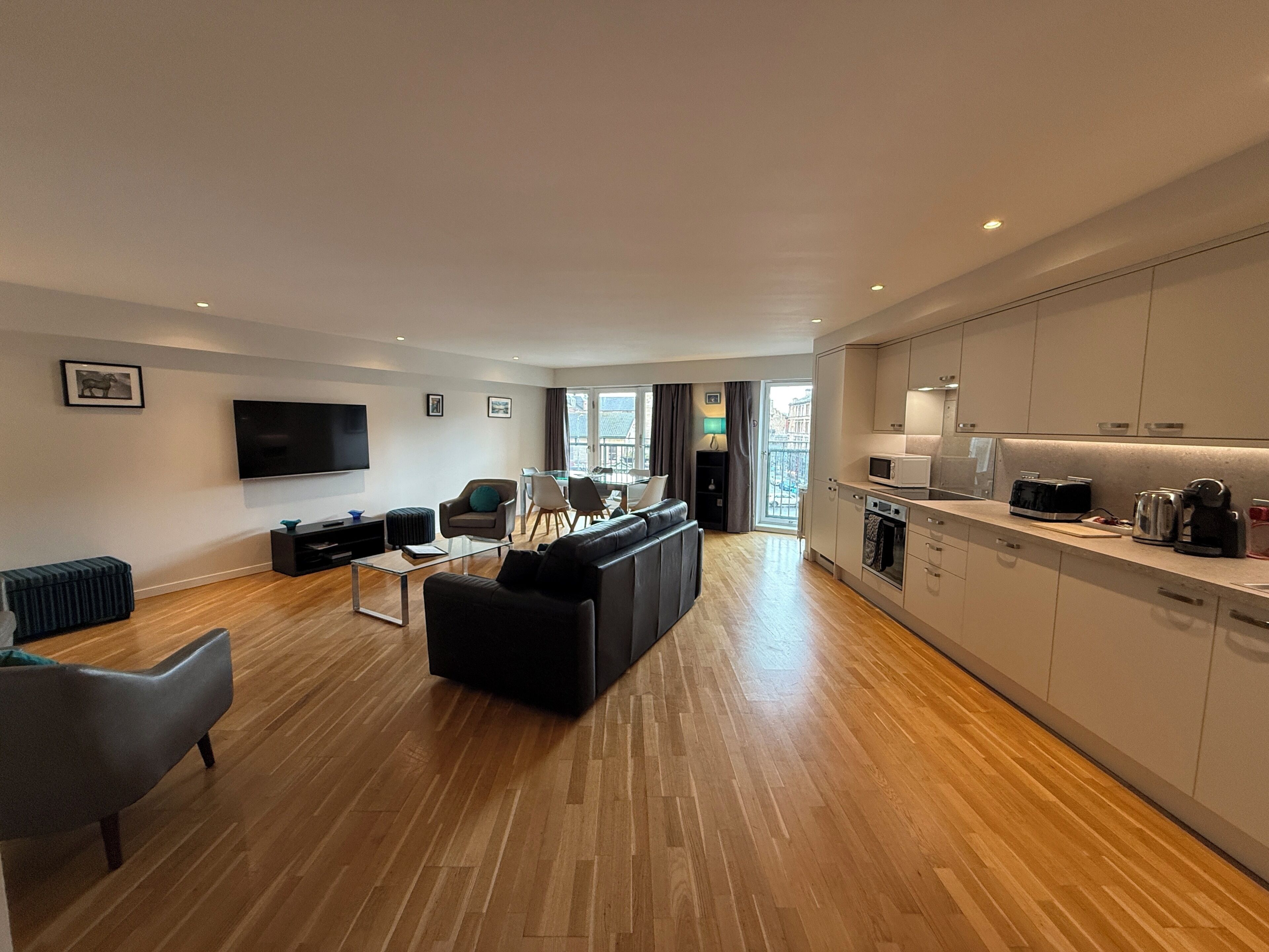 Two King Bedroom Apartment with Sofa Bed | Living area | 50-inch Smart TV with digital channels
