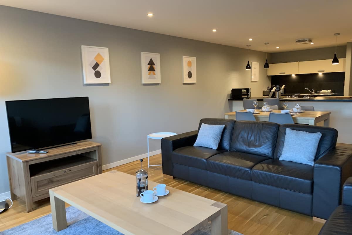 Two Bedroom Watson Apartment | Woonruimte | Een flatscreentelevisie