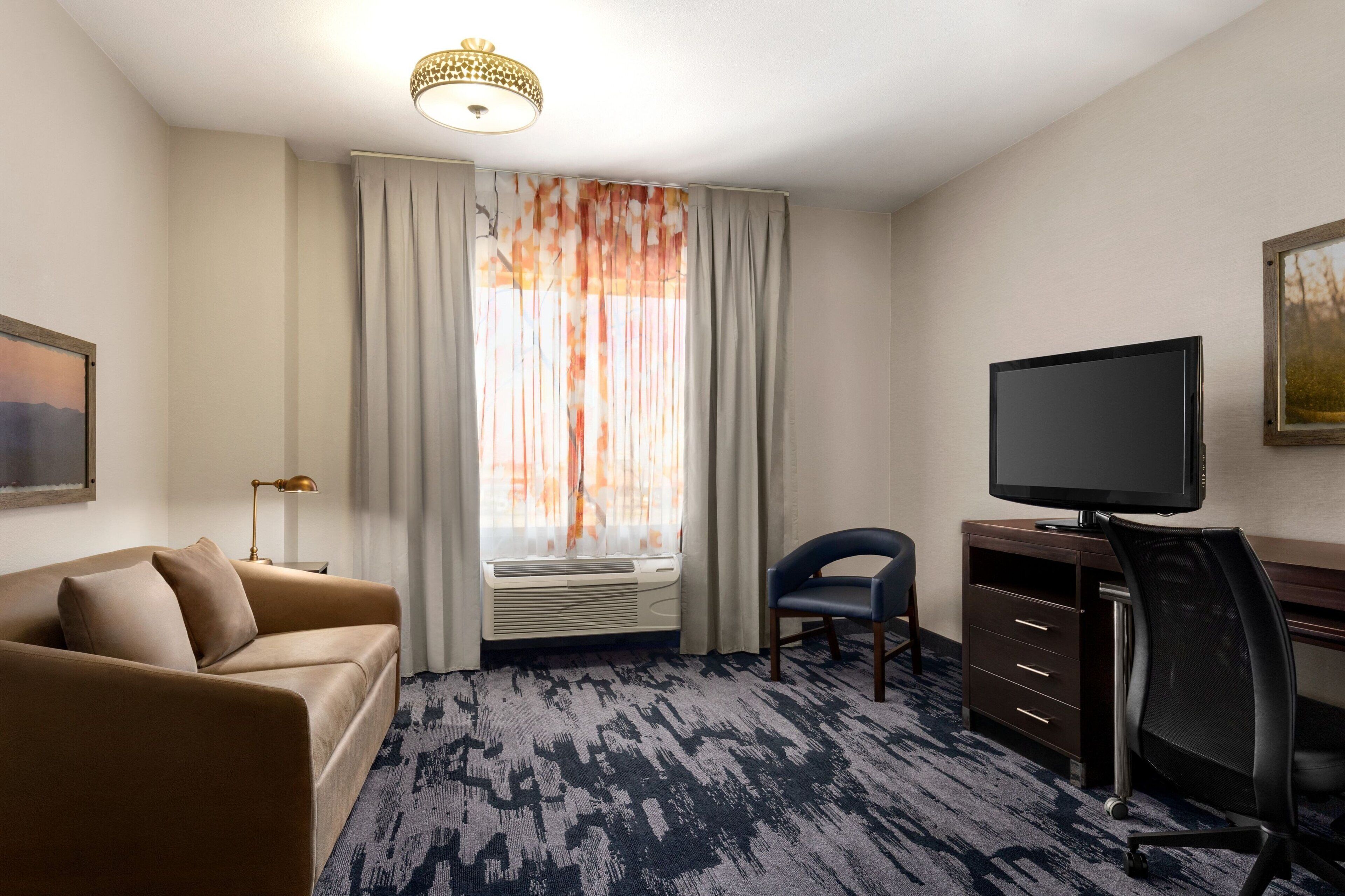 pillow-top beds, desk, blackout curtains, iron/ironing board