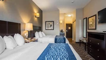 Standard Room, 2 Queen Beds | Desk, iron/ironing board, free WiFi, bed sheets