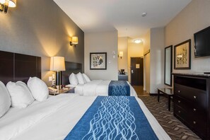 Standard Room, 2 Queen Beds | Desk, iron/ironing board, free WiFi, bed sheets