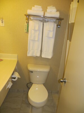 Ensemble douche/baignoire, serviettes fournies