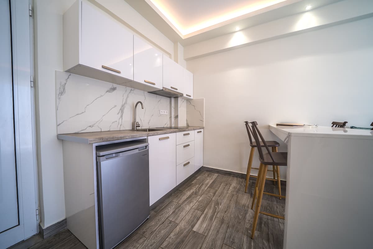 superior apartment, 1 bedroom, sea view | private kitchen | fridge, electric kettle