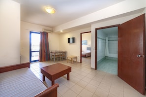 Apartment, 1 Bedroom, Garden View | Private kitchen | Full-sized fridge, microwave, stovetop, coffee/tea maker - Olympic Suites Hotel Apartments (Rethymno)