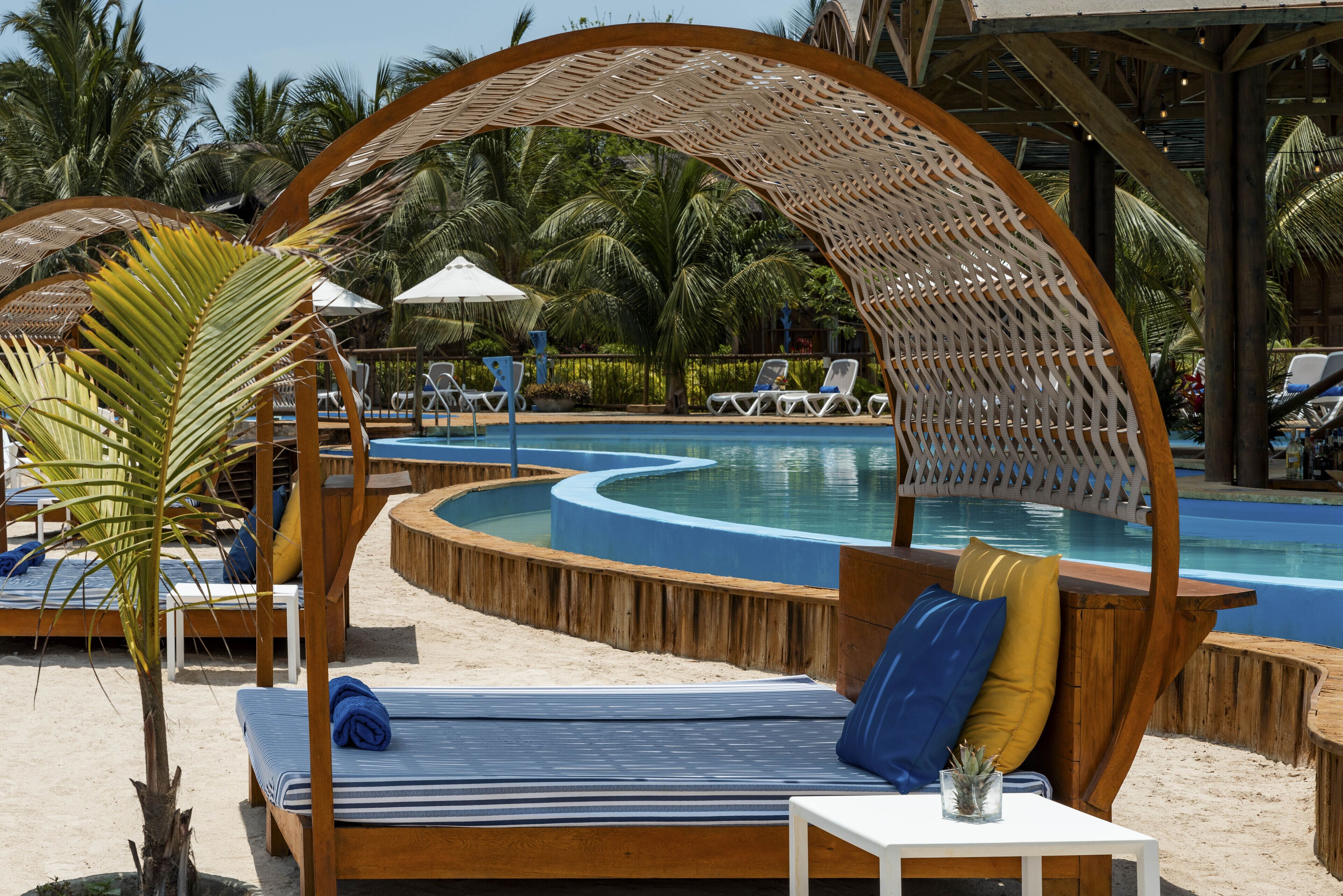 2 outdoor pools, pool umbrellas, pool loungers