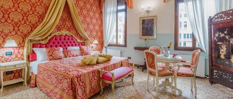 Premium bedding, free minibar items, in-room safe