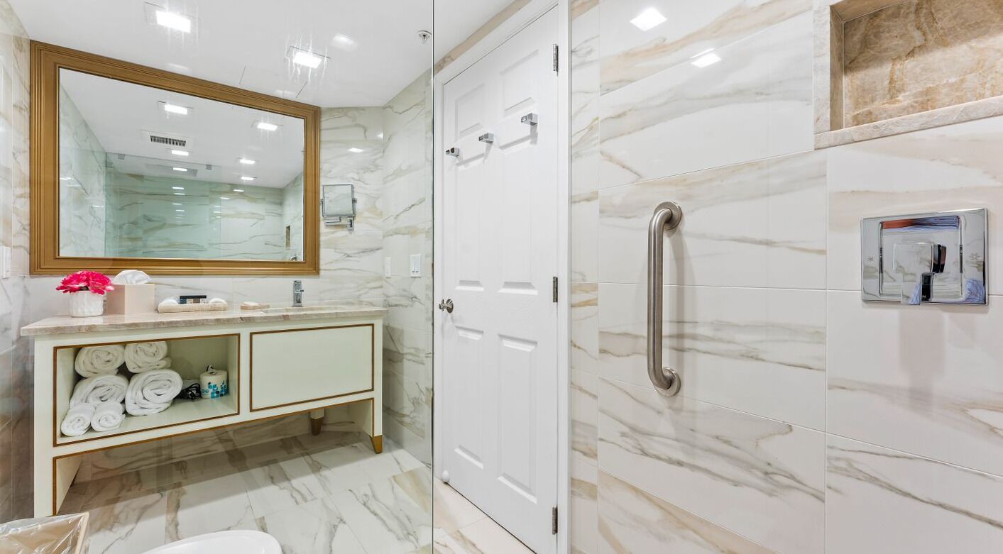 free toiletries, hair dryer, towels