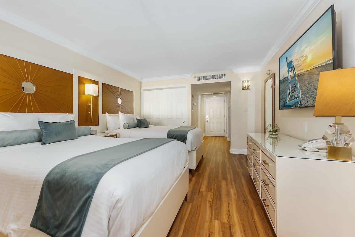 Premium Room, 2 Queen Beds (Side Ocean View) | In-room safe, iron/ironing board, free WiFi, bed sheets