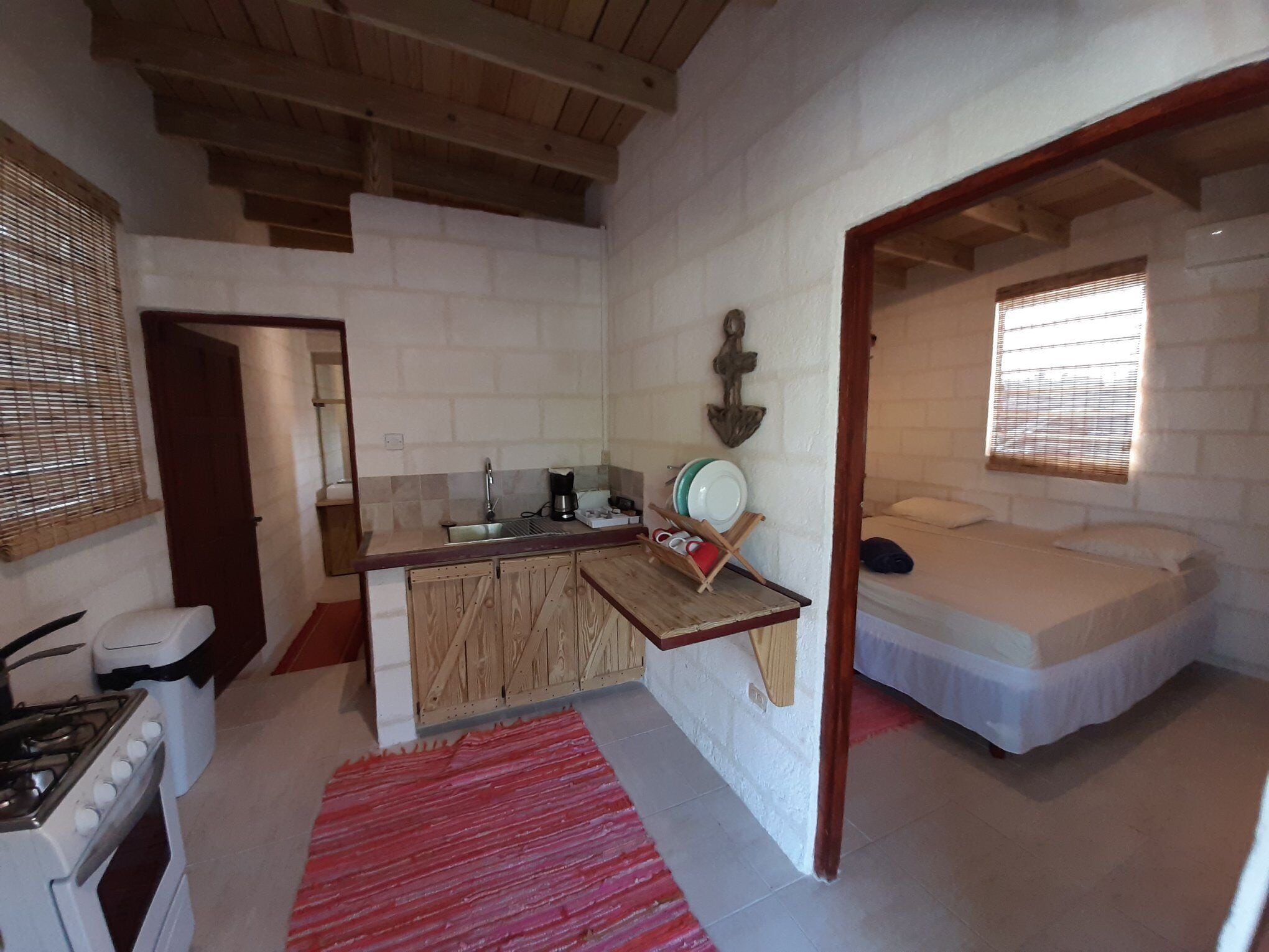 comfort cottage, 1 king bed, ocean view | private kitchen | full-sized fridge, microwave, stovetop, coffee/tea maker