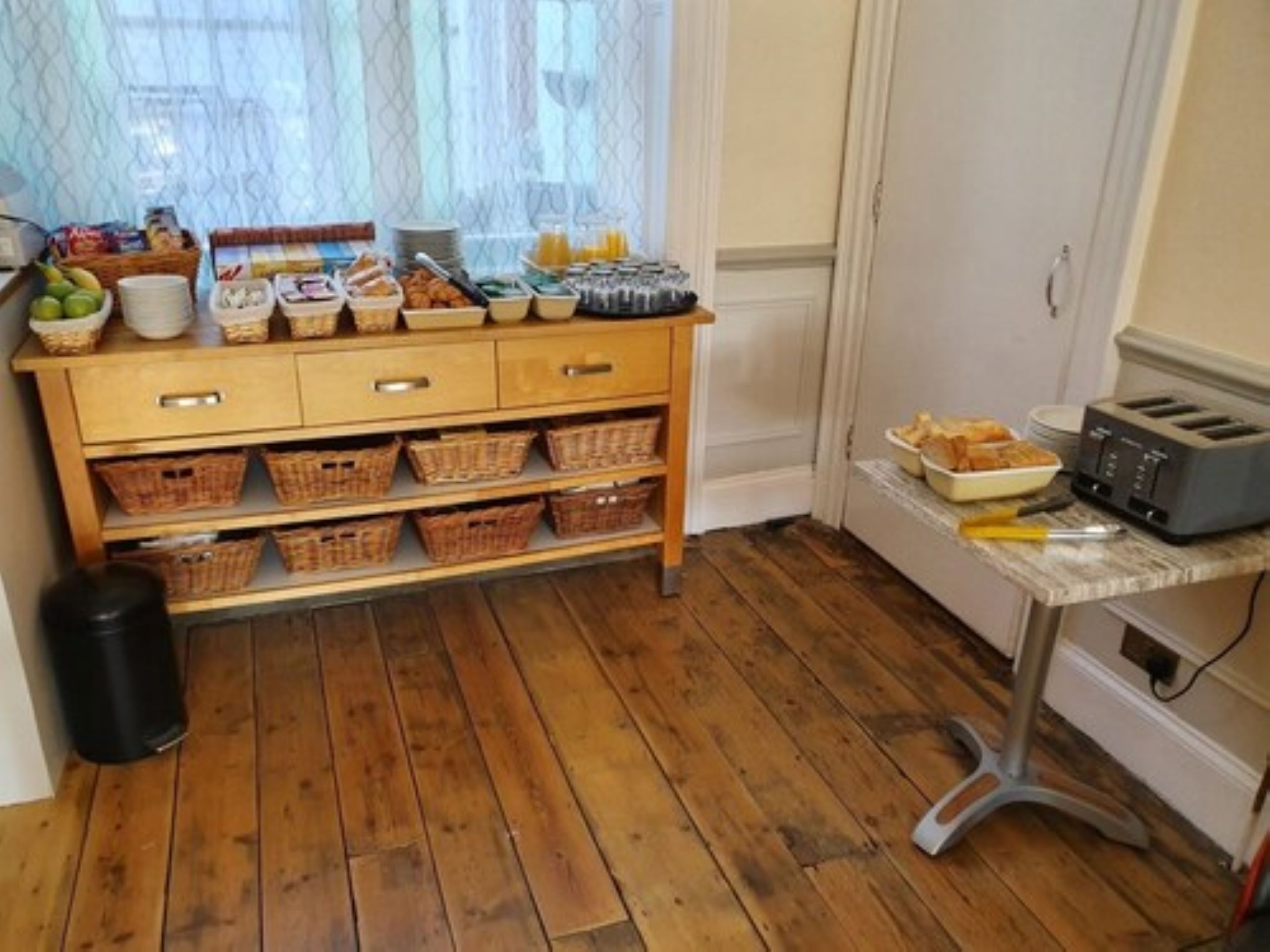 daily continental breakfast (gbp 4.95 per person)