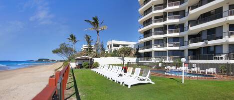 On the beach, white sand
