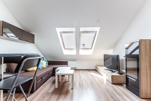 Studio, 1 Double Bed with Sofa bed (Wietora II Street) | Living room | TV