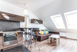 Studio, 1 Double Bed with Sofa bed (Wietora II Street) | Living room | TV