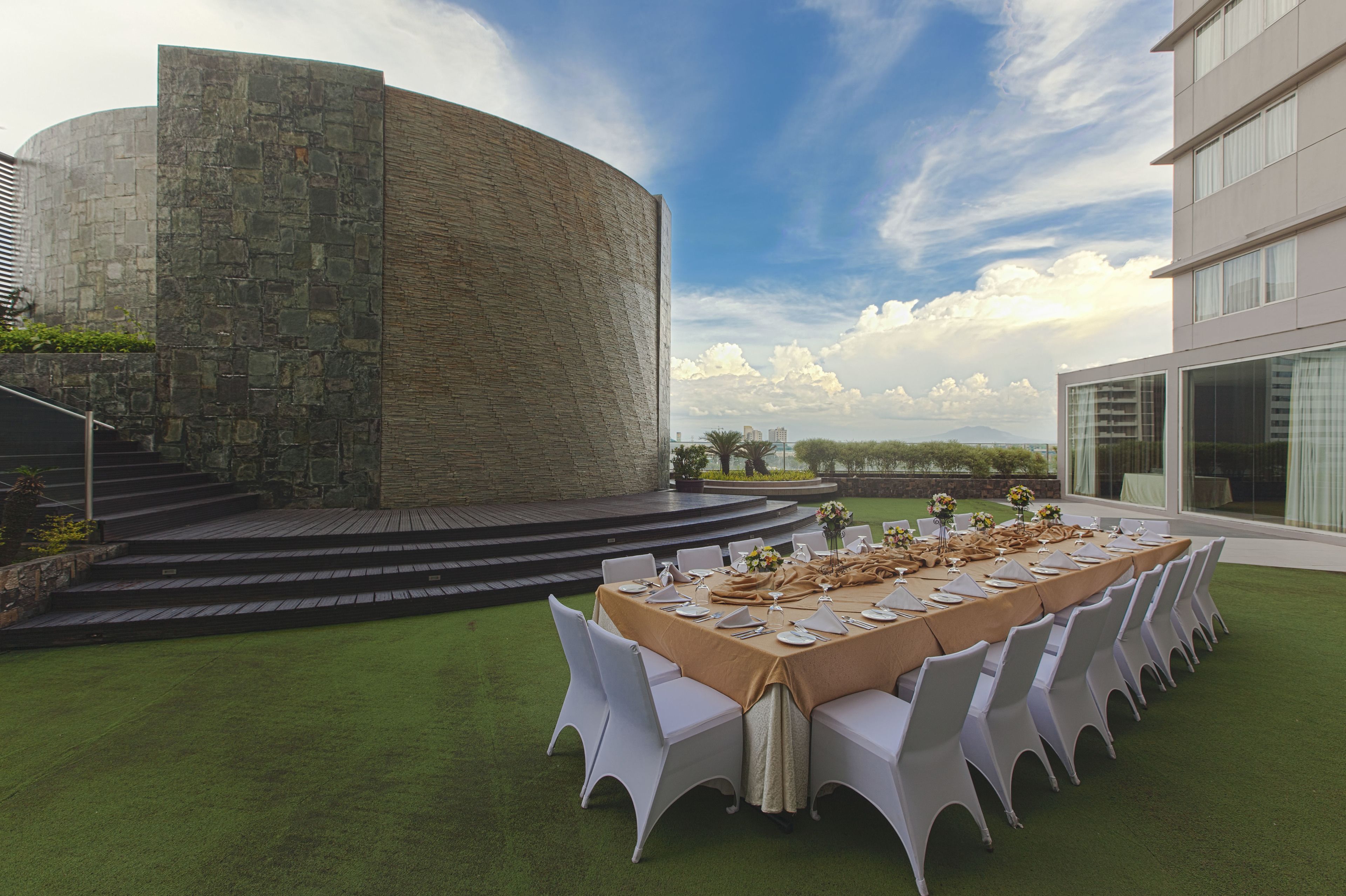 outdoor banquet area