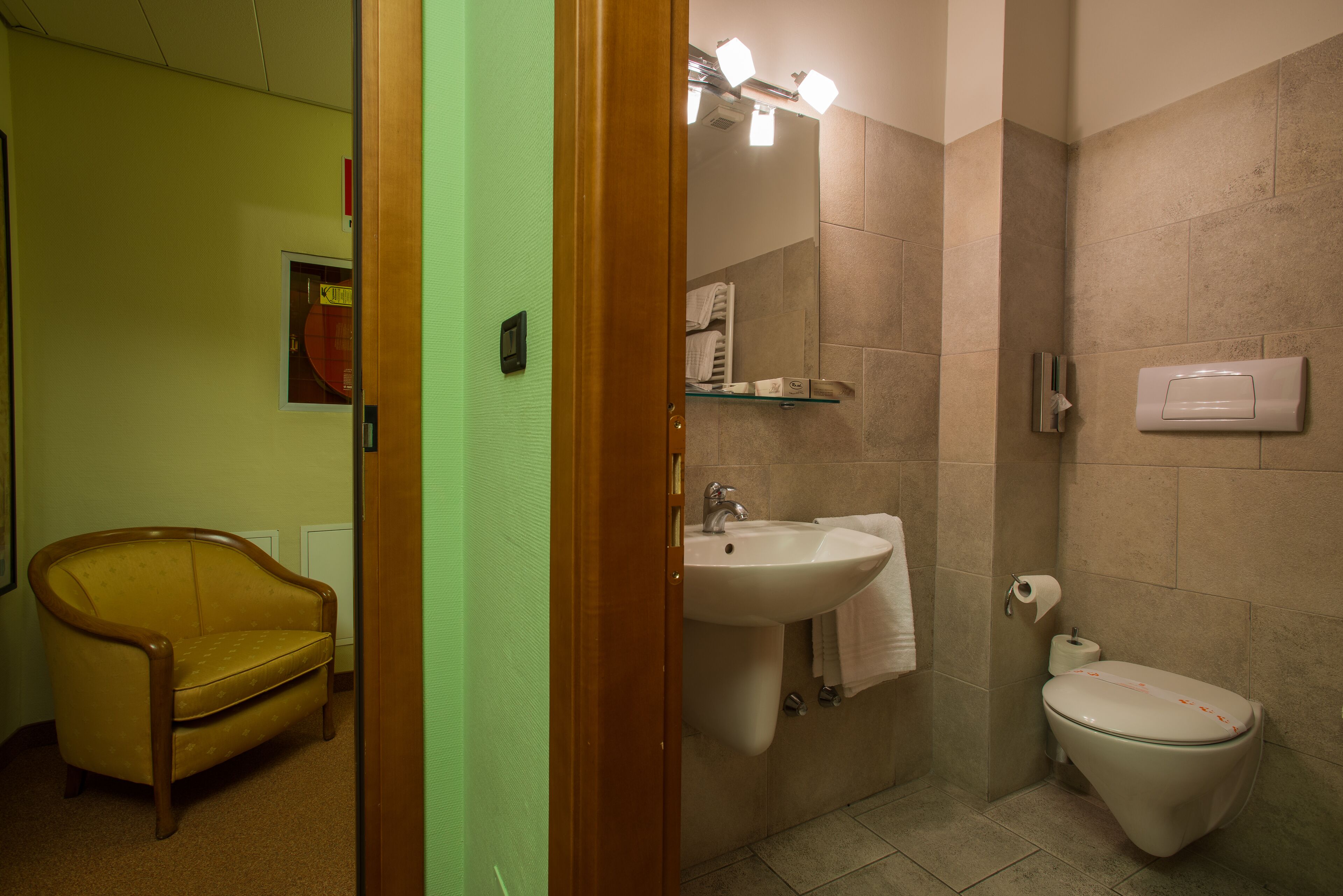 free toiletries, hair dryer, bidet, towels