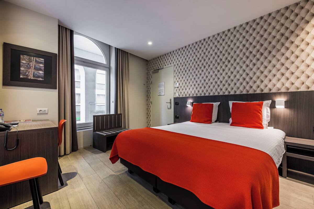 double room | individually furnished, desk, laptop workspace, blackout curtains