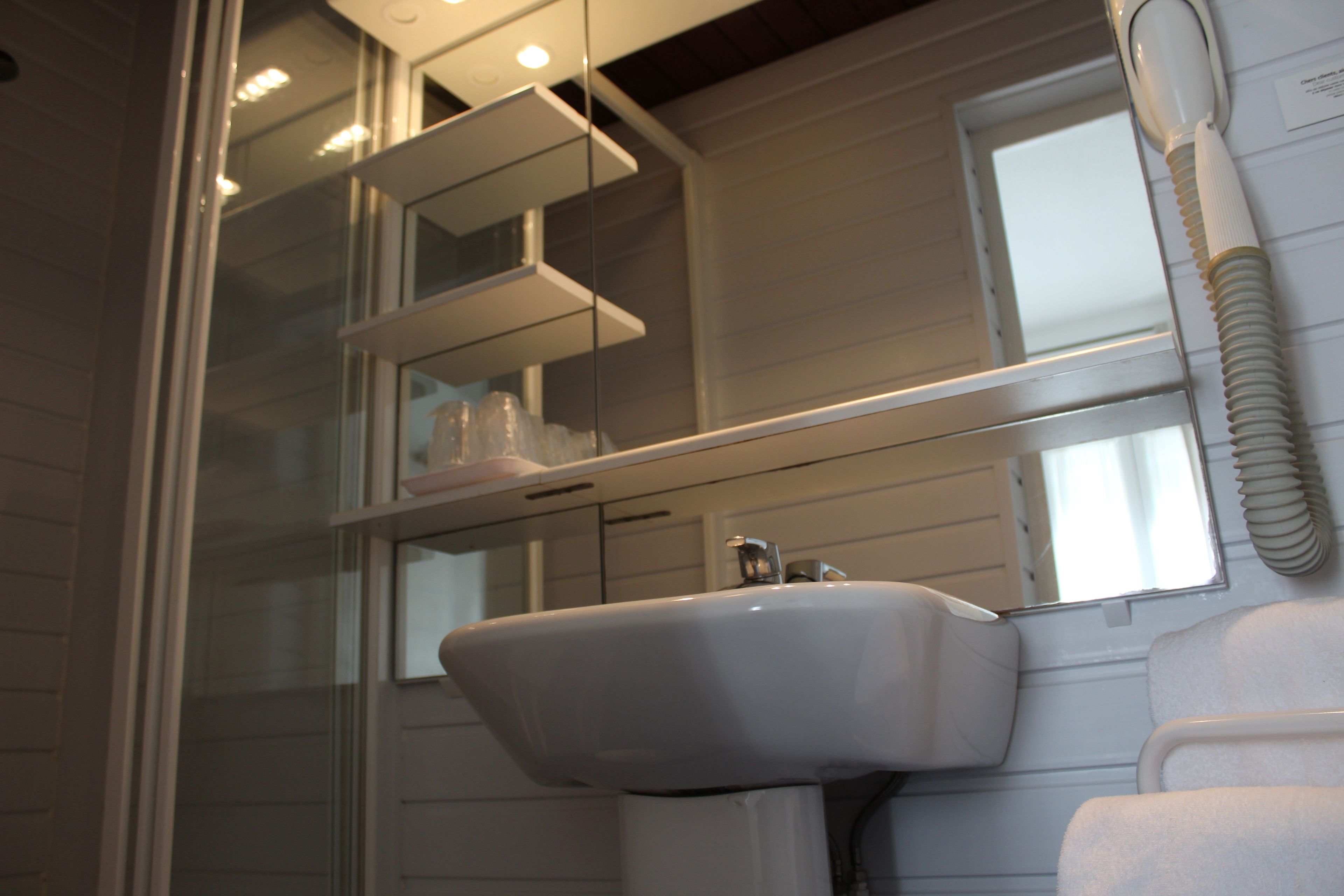 free toiletries, hair dryer, towels