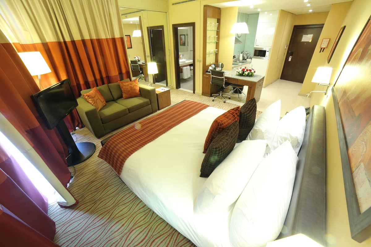 Studio suite | Lakens van Egyptisch katoen, luxe beddengoed, een kluis op de kamer