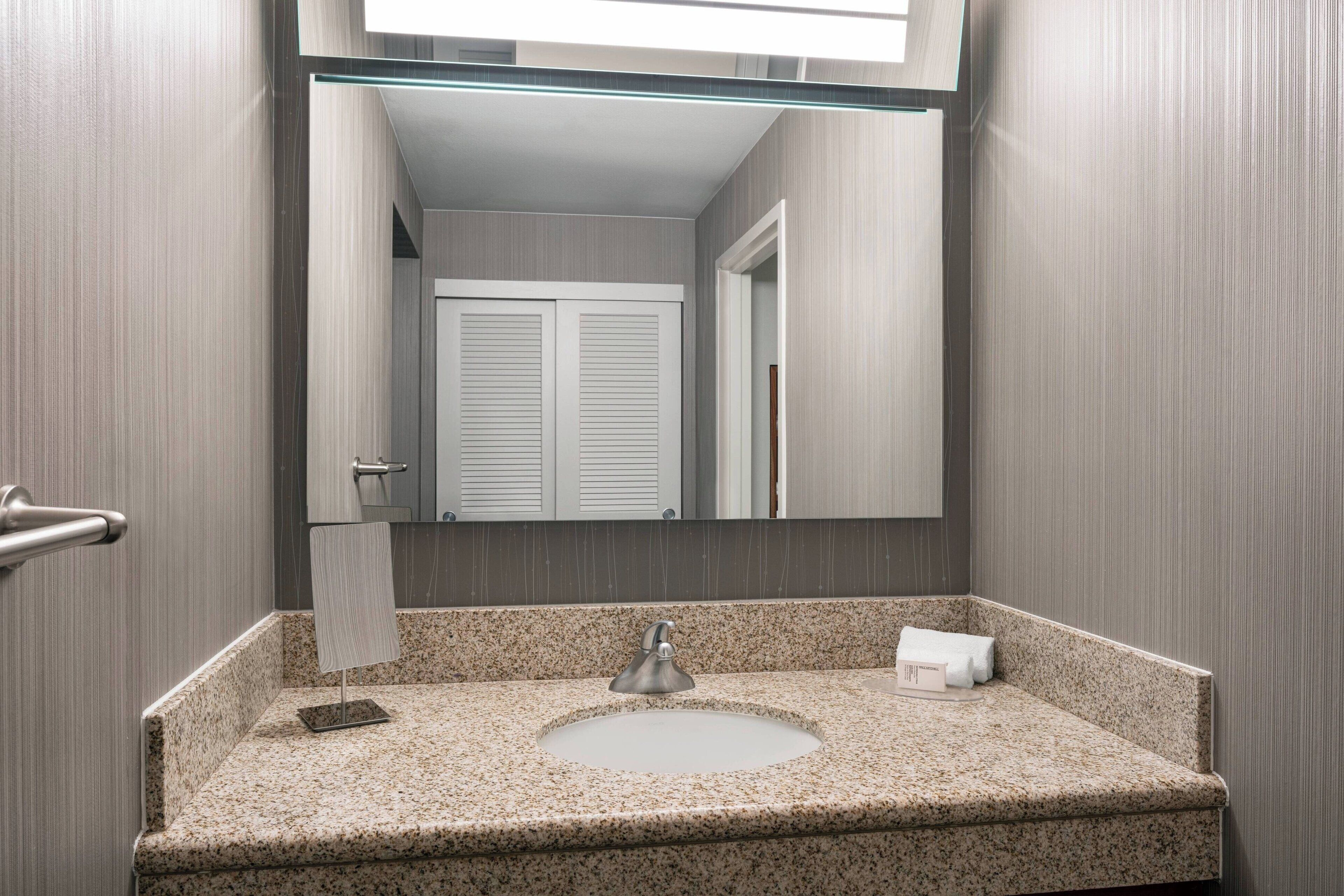 free toiletries, hair dryer, towels