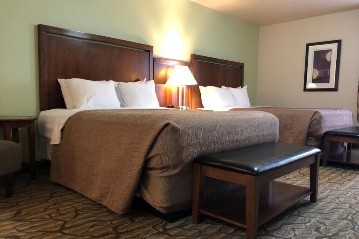 Extended Stay Suite, 2 Queen Beds | Premium bedding, desk, laptop workspace, blackout curtains