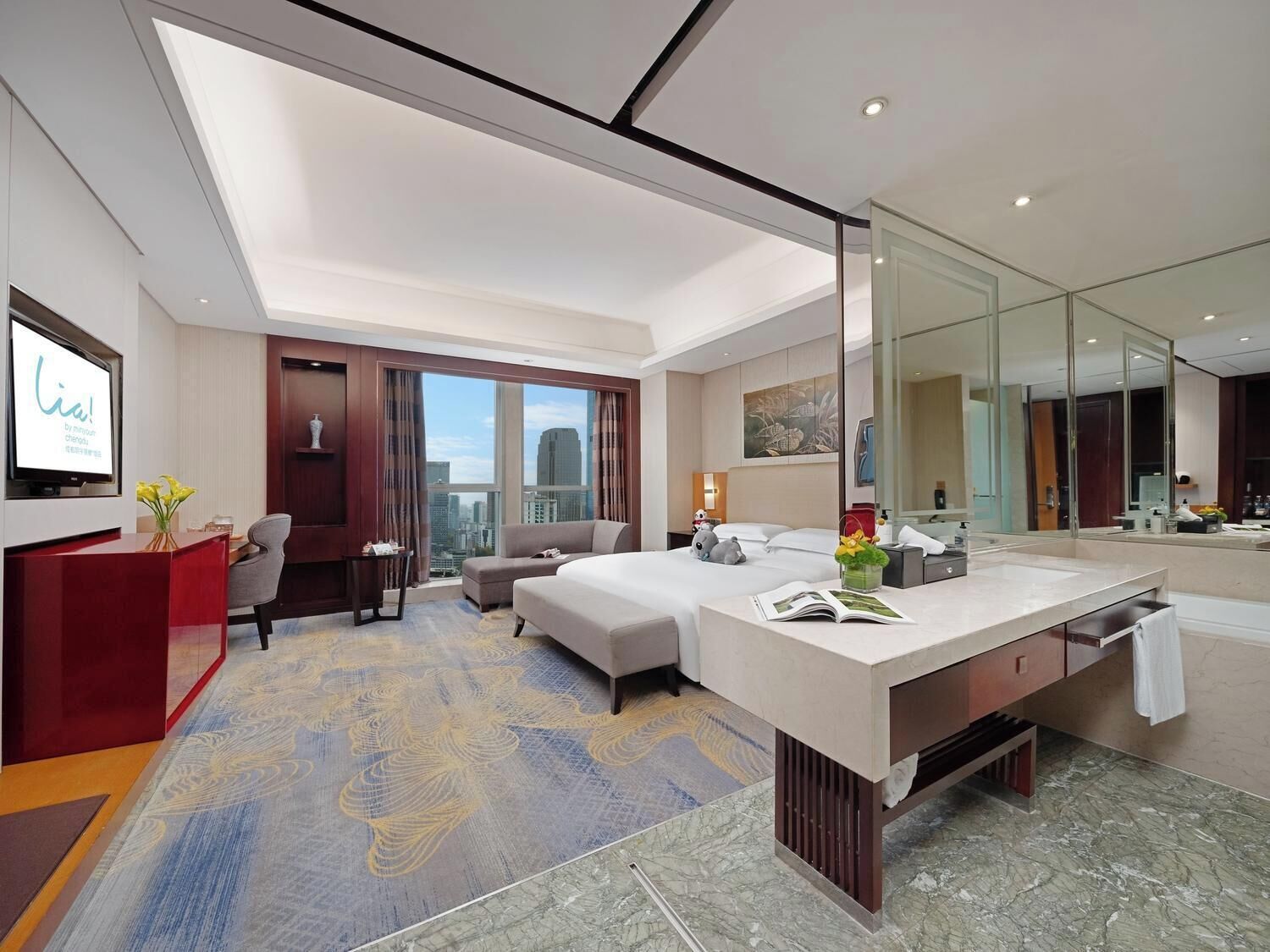 Premium bedding, down comforters, pillowtop beds, minibar