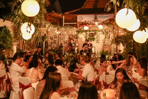 Outdoor banquet area