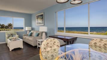 Suite, 1 Bedroom, Oceanfront (King) | 1 bedroom, in-room safe, desk, iron/ironing board