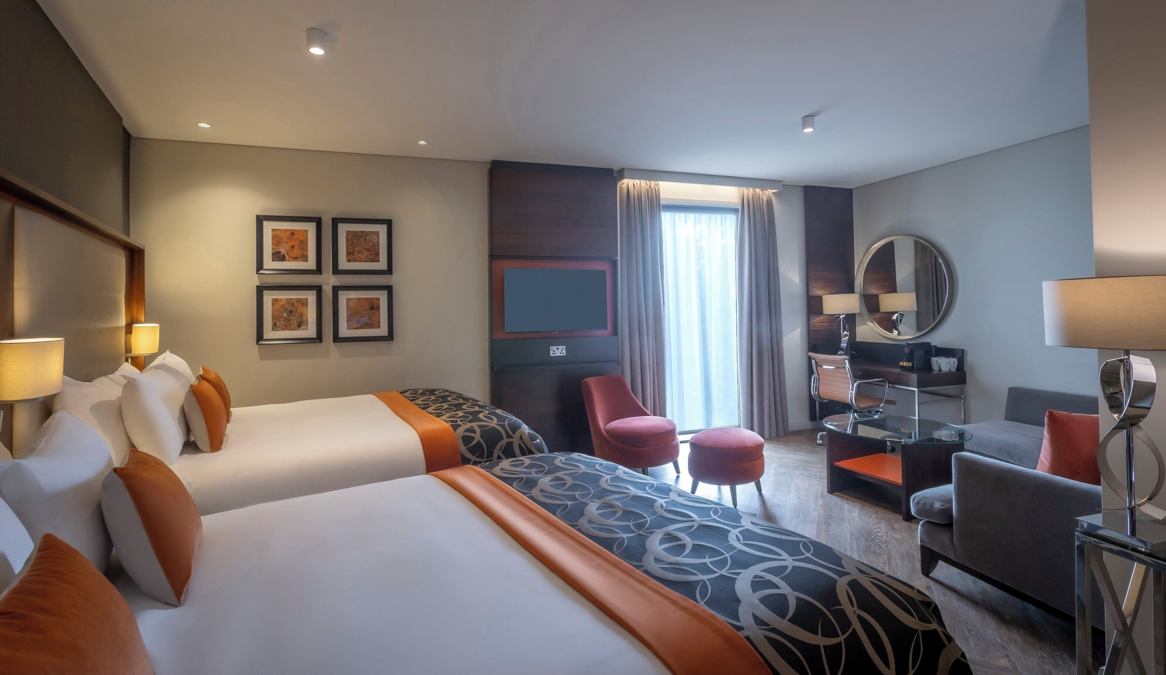 Premium bedding, in-room safe, desk, soundproofing