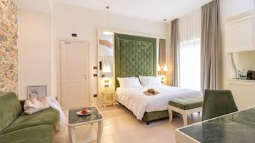 Deluxe Room, Balcony, Sea View | Frette Italian sheets, premium bedding, down comforters, in-room safe