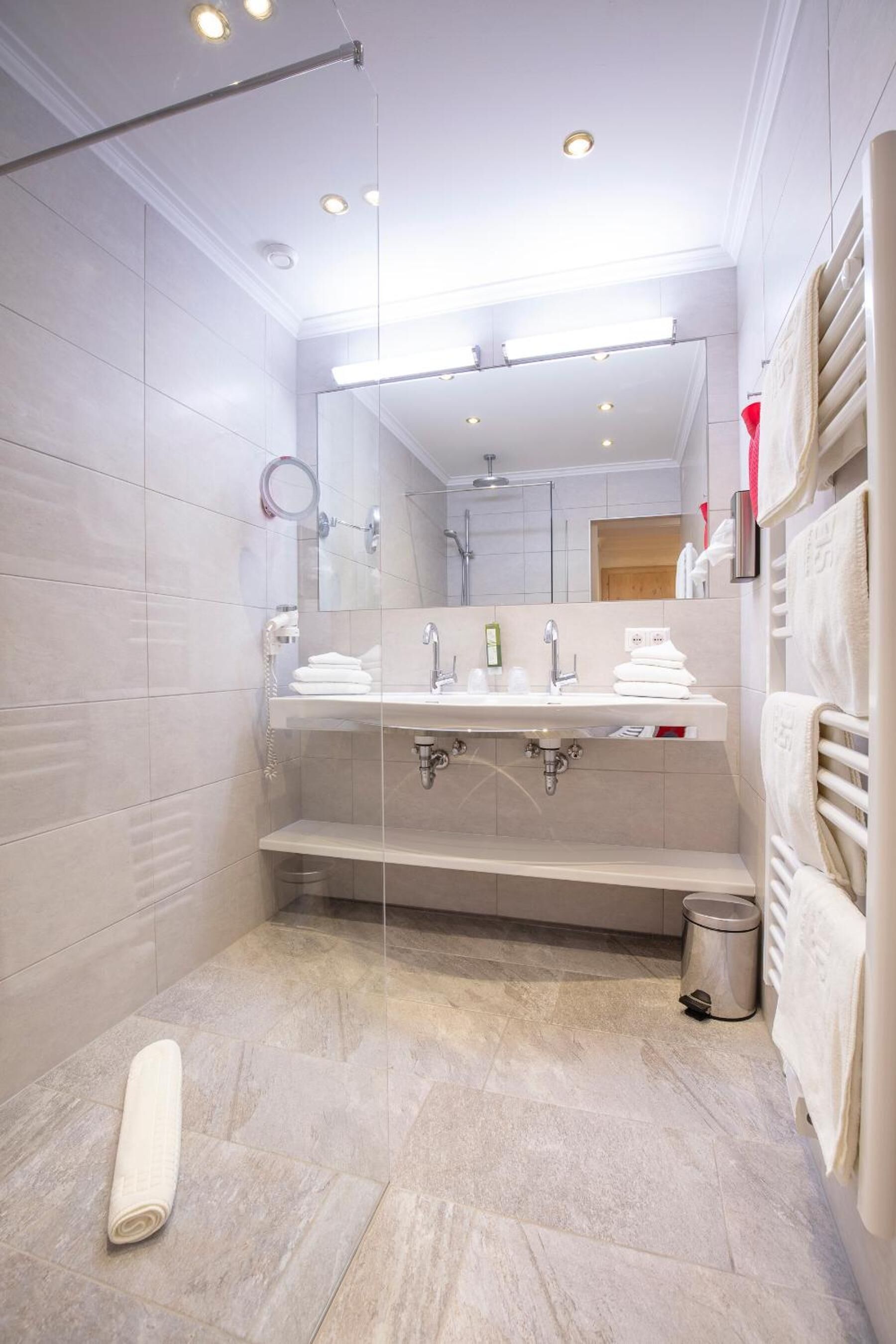 jetted bath, free toiletries, hair dryer, bathrobes