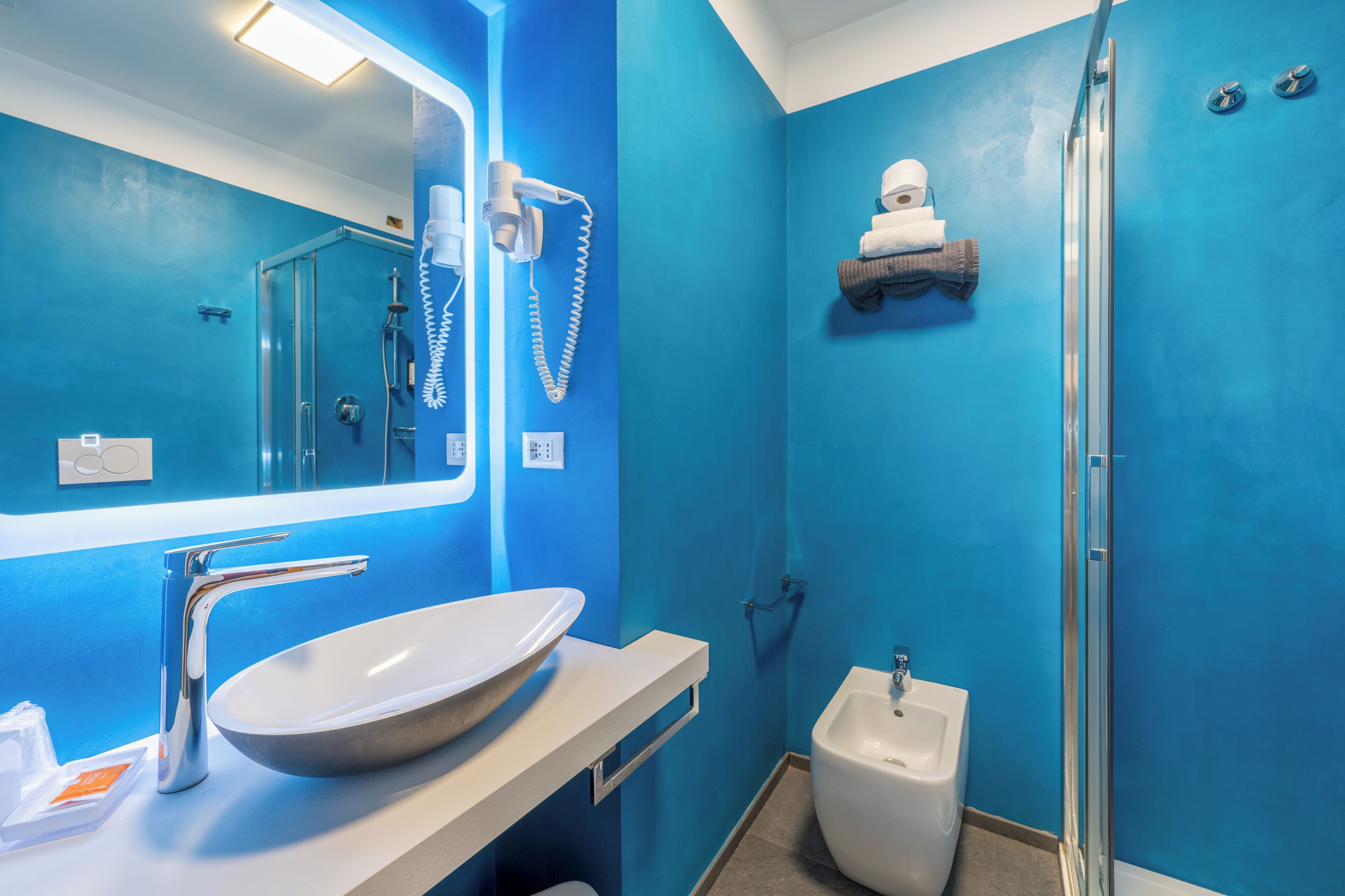 basic single room | bathroom | shower, free toiletries, hair dryer, bidet