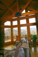 Honeymoon Cabin Suite, 1 King Bed, Full Kitchen & Fireplace | Mountain view