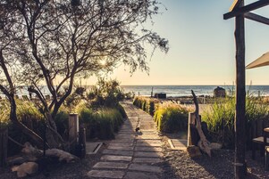 Private beach, sun loungers, beach umbrellas, beach towels