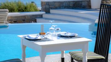 Breakfast, lunch, dinner served; beach views