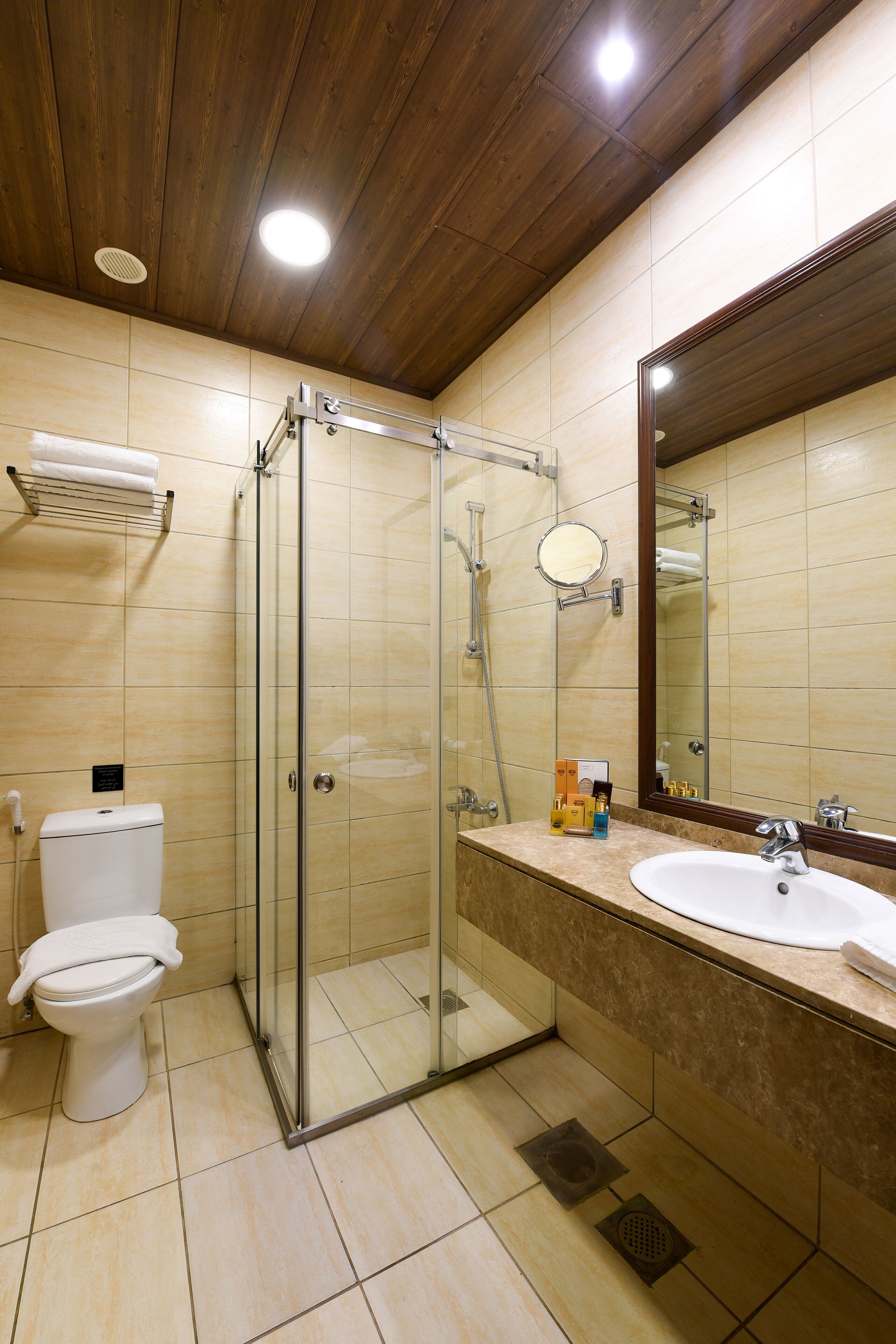 free toiletries, hair dryer, bathrobes, slippers